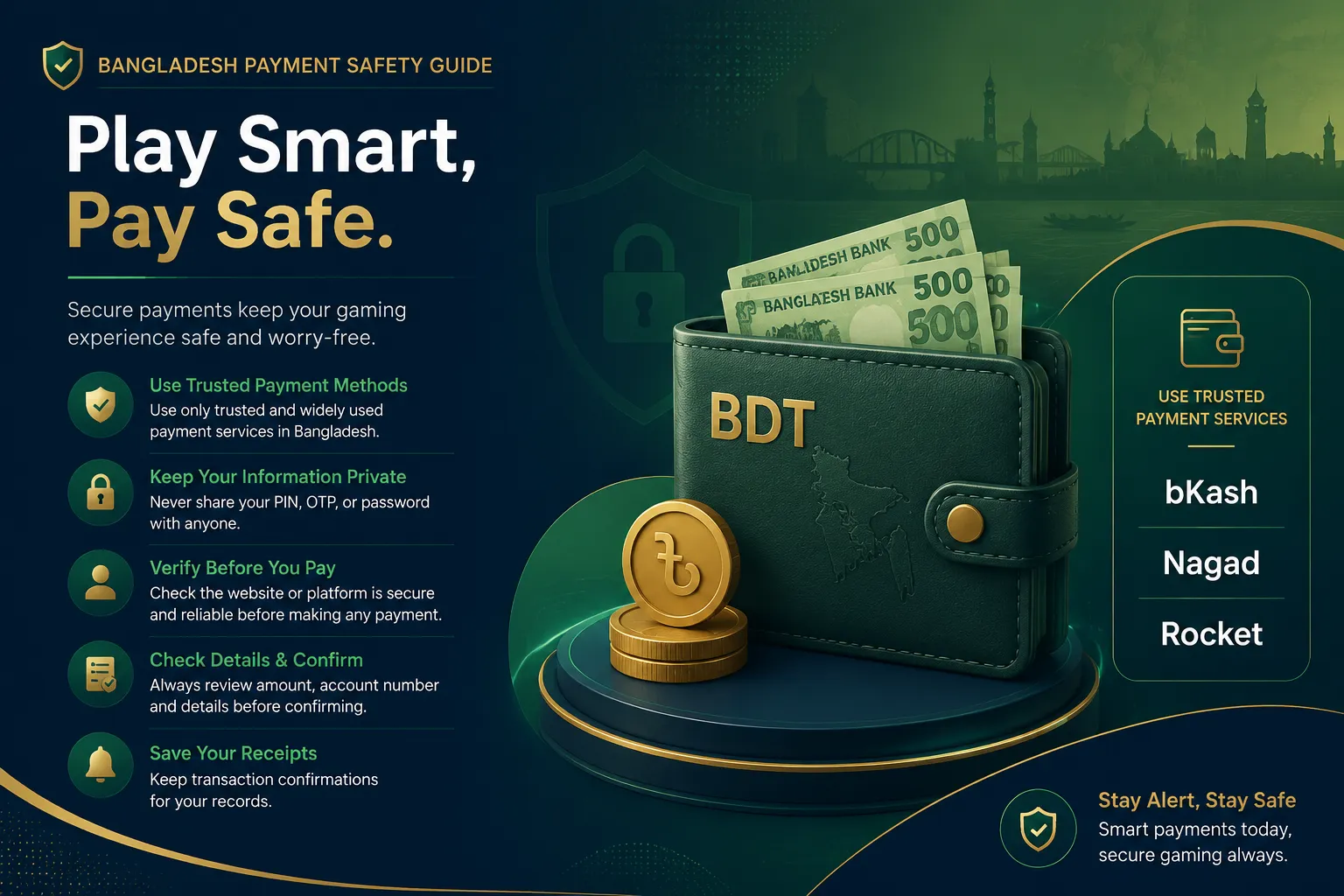 Payment methods ও BDT সতর্কতা